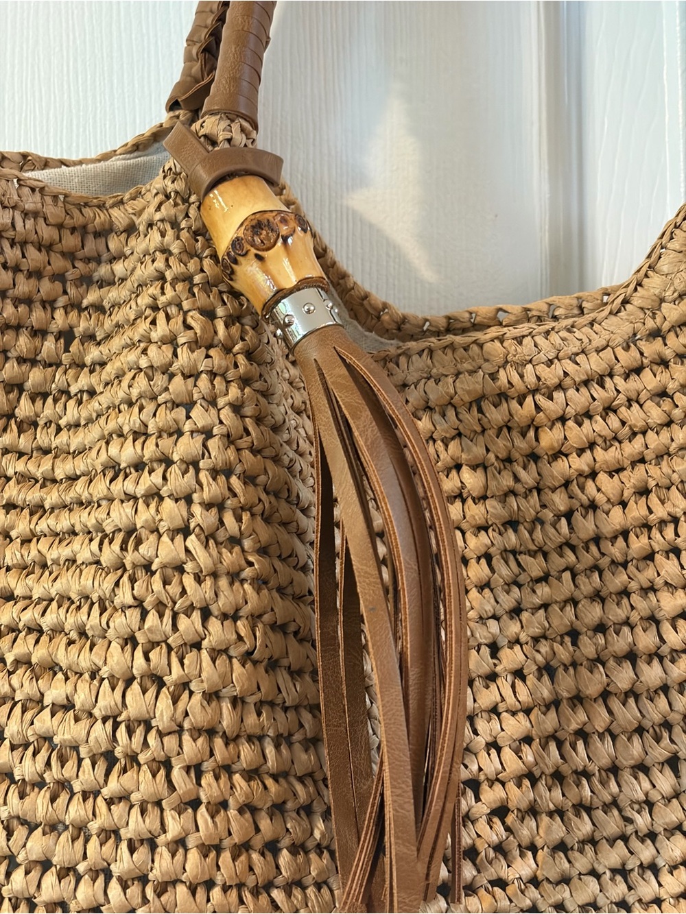 Tommy Bahama Tan Woven Raffia Hobo Bag - Picture 2 of 7